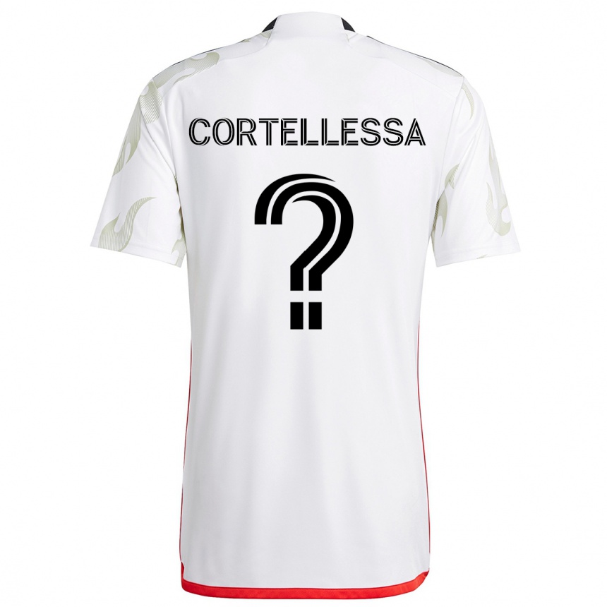 Niño Fútbol Camiseta Michael Cortellessa #0 Blanco Rojo Negro 2ª Equipación 2024/25 Argentina