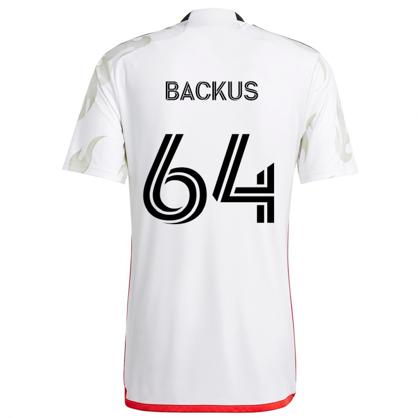 Niño Fútbol Camiseta Braeden Backus #64 Blanco Rojo Negro 2ª Equipación 2024/25 Argentina