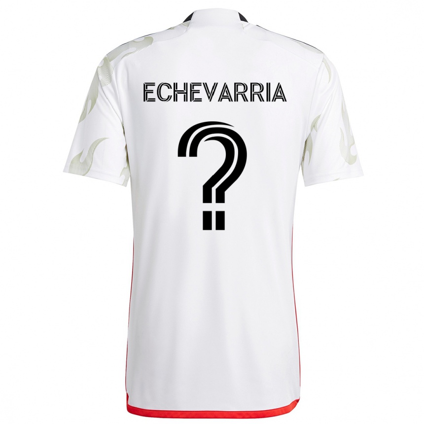 Niño Fútbol Camiseta Diego Echevarria #0 Blanco Rojo Negro 2ª Equipación 2024/25 Argentina