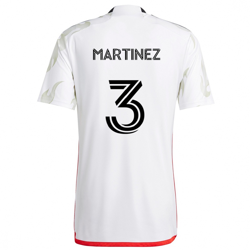 Niño Fútbol Camiseta José Antonio Martínez #3 Blanco Rojo Negro 2ª Equipación 2024/25 Argentina