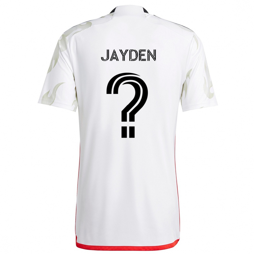 Niño Fútbol Camiseta Rus Jayden #0 Blanco Rojo Negro 2ª Equipación 2024/25 Argentina