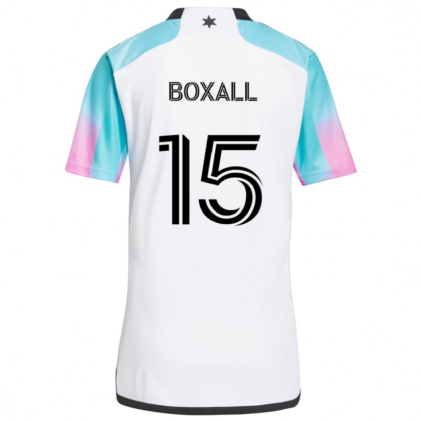 Niño Fútbol Camiseta Michael Boxall #15 Blanco Azul Negro 2ª Equipación 2024/25 Argentina