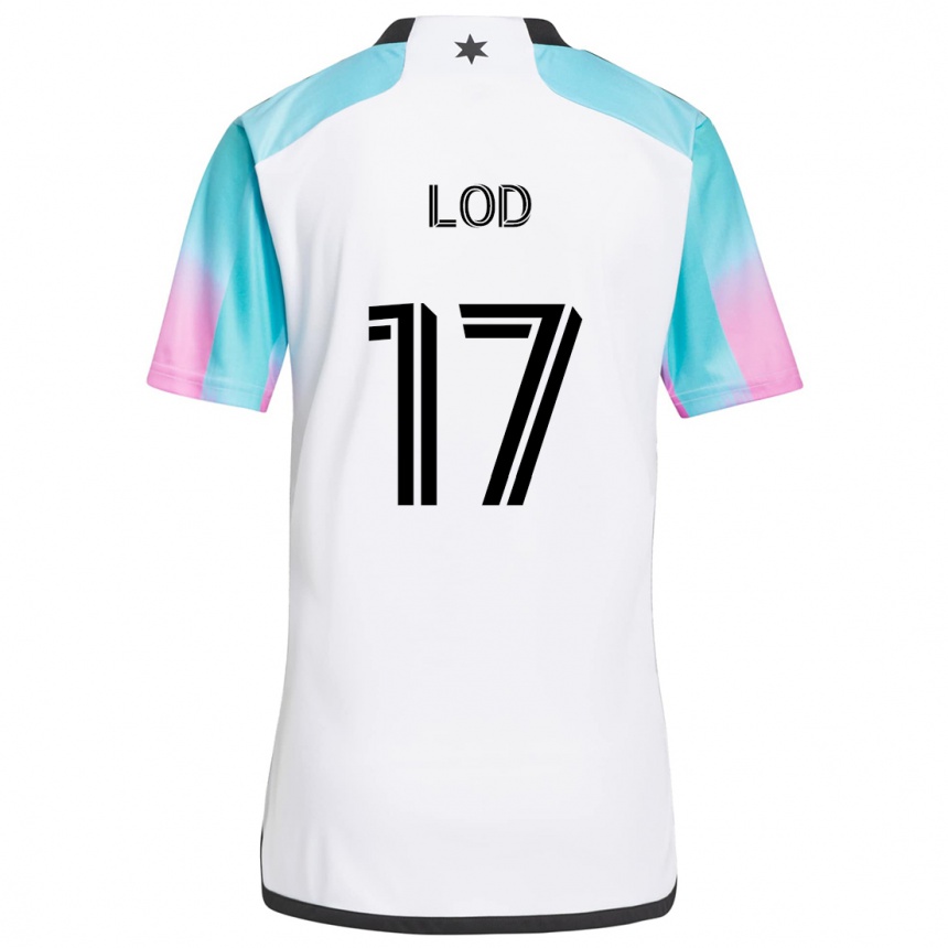 Niño Fútbol Camiseta Robin Lod #17 Blanco Azul Negro 2ª Equipación 2024/25 Argentina