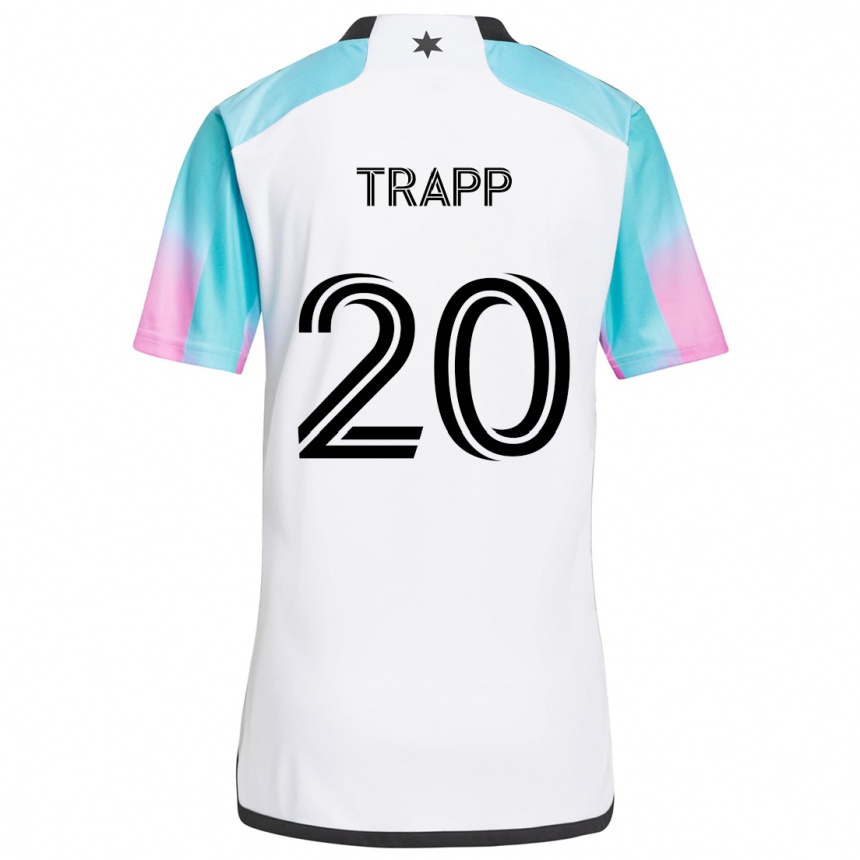 Niño Fútbol Camiseta Wil Trapp #20 Blanco Azul Negro 2ª Equipación 2024/25 Argentina