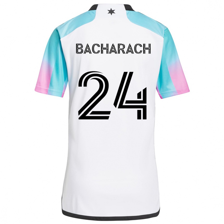 Niño Fútbol Camiseta Hugo Bacharach #24 Blanco Azul Negro 2ª Equipación 2024/25 Argentina