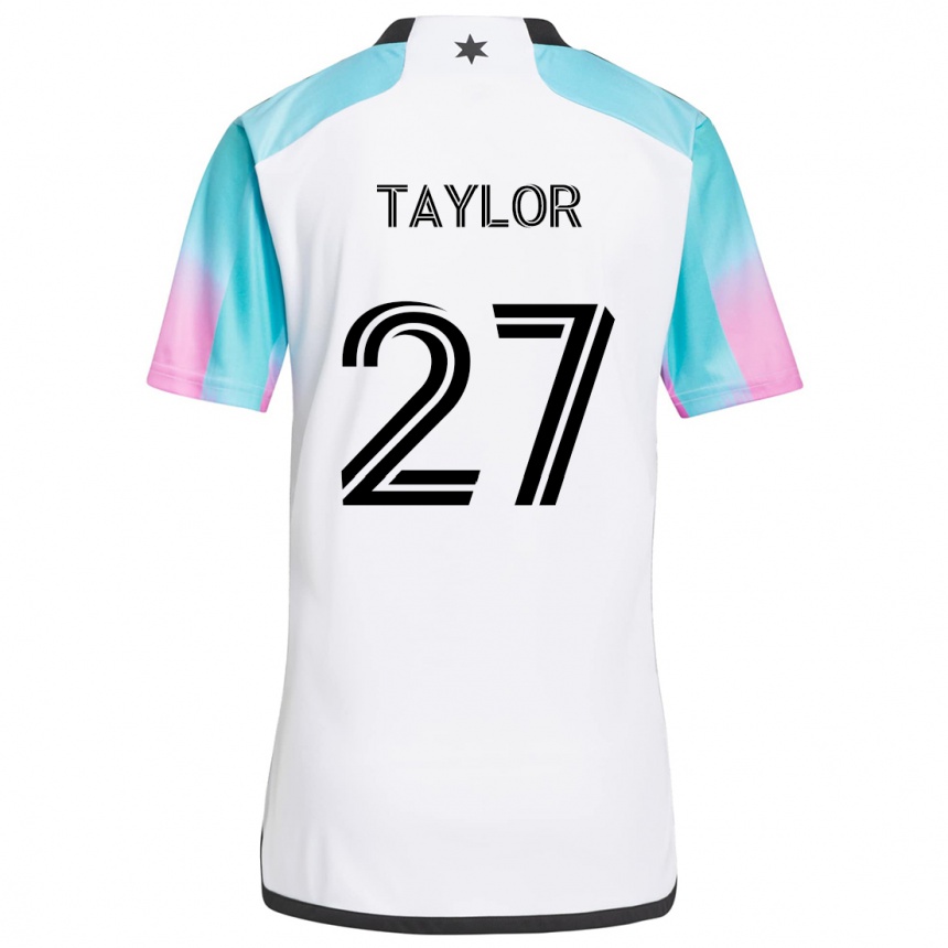 Niño Fútbol Camiseta D.j. Taylor #27 Blanco Azul Negro 2ª Equipación 2024/25 Argentina