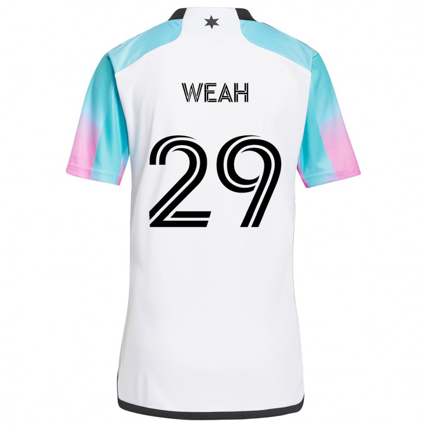 Niño Fútbol Camiseta Patrick Weah #29 Blanco Azul Negro 2ª Equipación 2024/25 Argentina