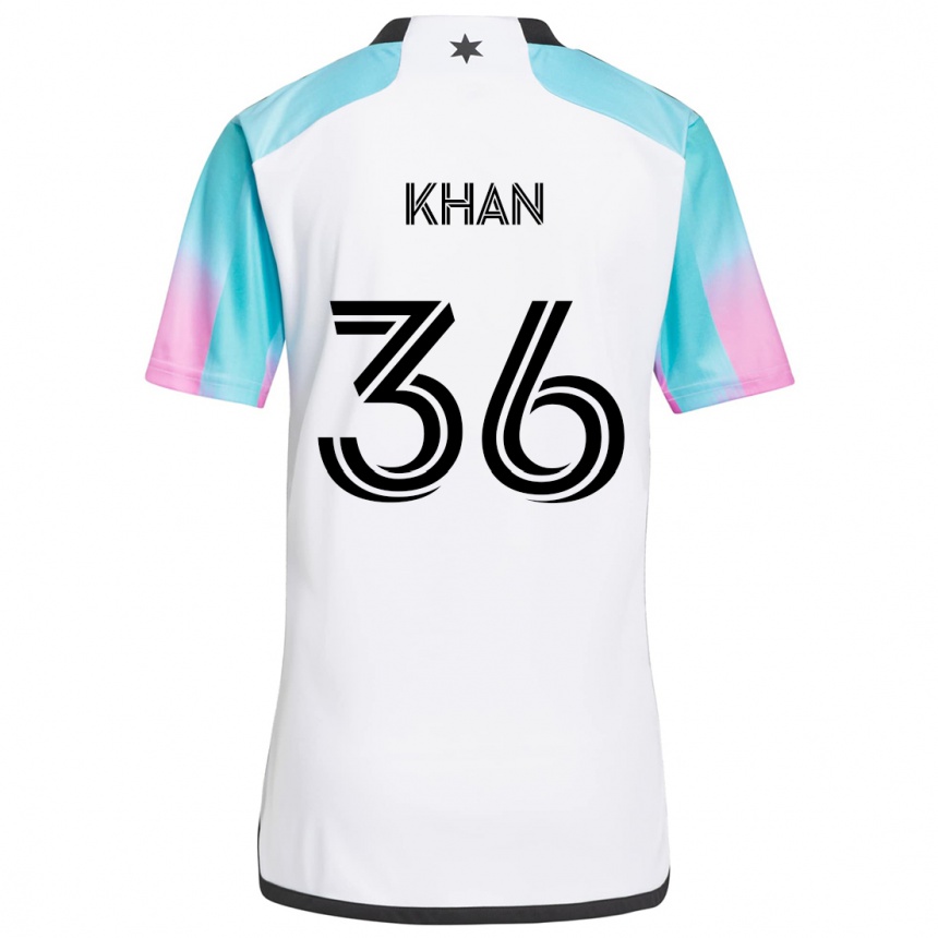 Niño Fútbol Camiseta Molik Khan #36 Blanco Azul Negro 2ª Equipación 2024/25 Argentina