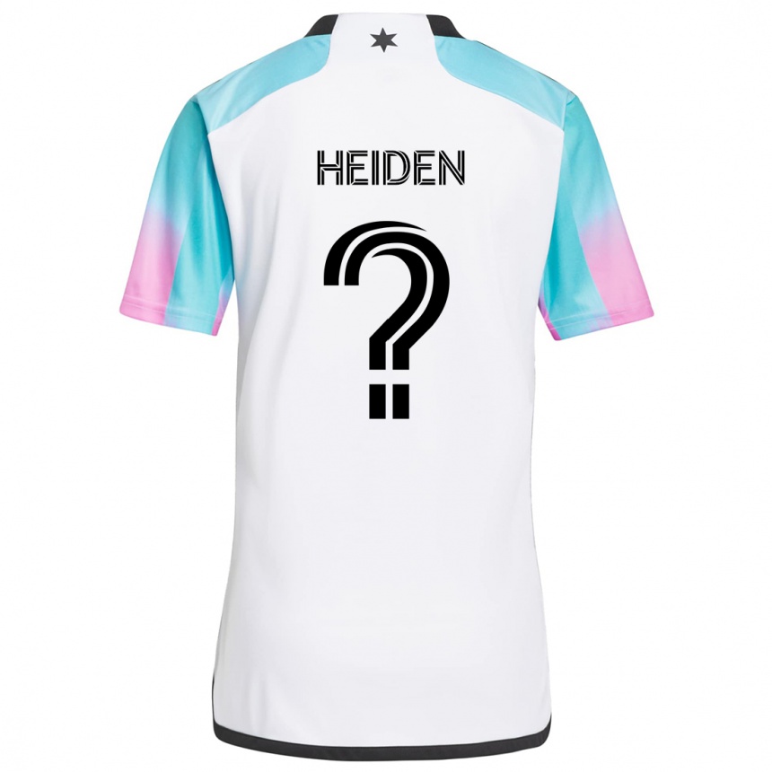 Niño Fútbol Camiseta Adam Heiden #0 Blanco Azul Negro 2ª Equipación 2024/25 Argentina