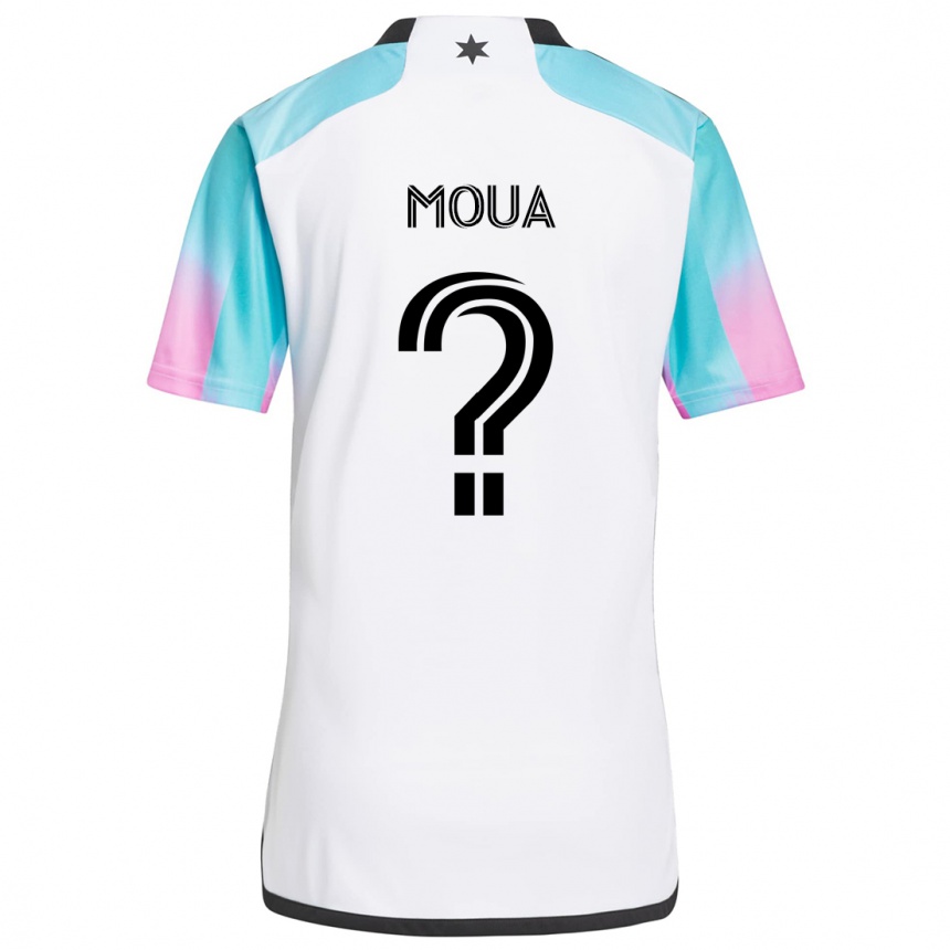 Niño Fútbol Camiseta Nathan Moua #0 Blanco Azul Negro 2ª Equipación 2024/25 Argentina