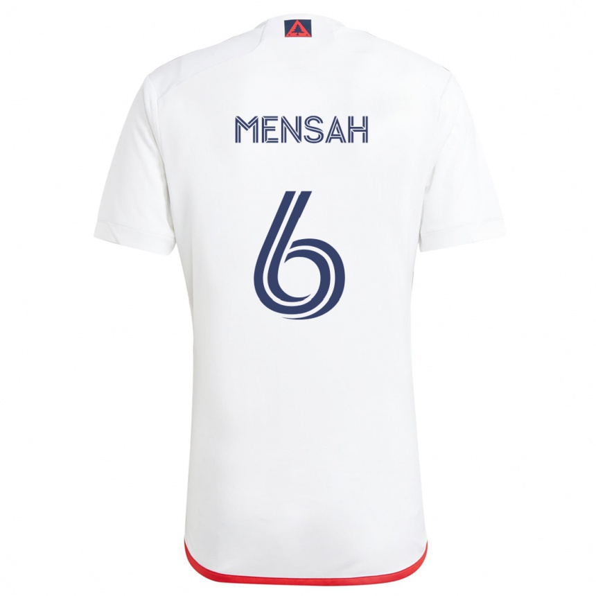 Niño Fútbol Camiseta Jonathan Mensah #6 Blanco Rojo 2ª Equipación 2024/25 Argentina