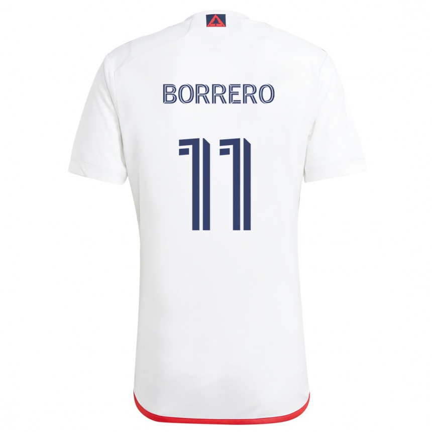 Niño Fútbol Camiseta Dylan Borrero #11 Blanco Rojo 2ª Equipación 2024/25 Argentina