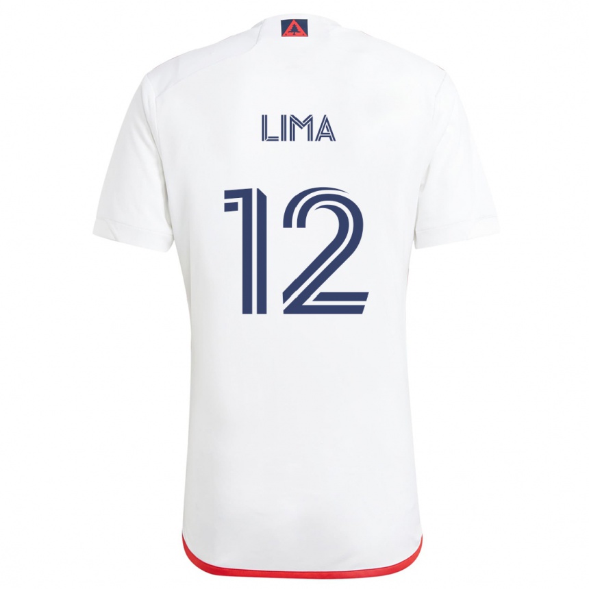 Niño Fútbol Camiseta Nick Lima #12 Blanco Rojo 2ª Equipación 2024/25 Argentina