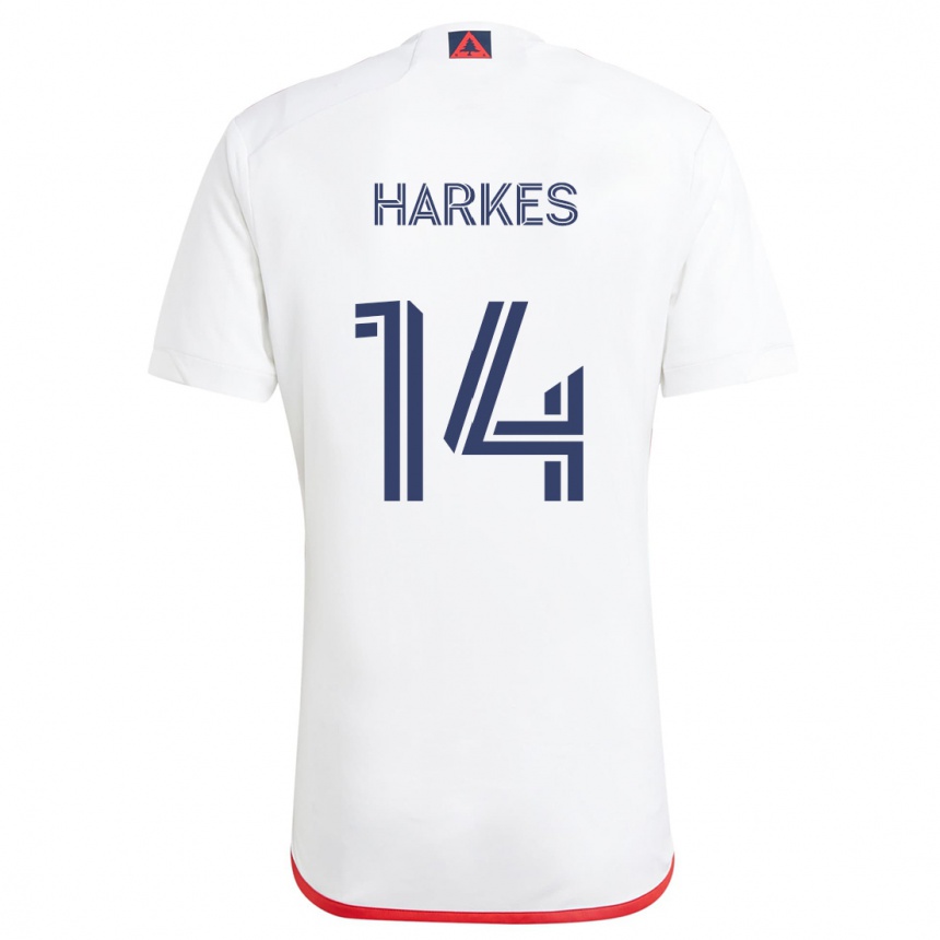 Niño Fútbol Camiseta Ian Harkes #14 Blanco Rojo 2ª Equipación 2024/25 Argentina