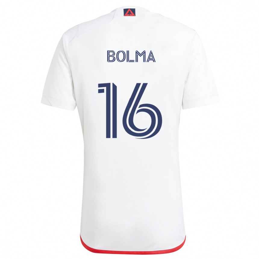 Niño Fútbol Camiseta Josh Bolma #16 Blanco Rojo 2ª Equipación 2024/25 Argentina