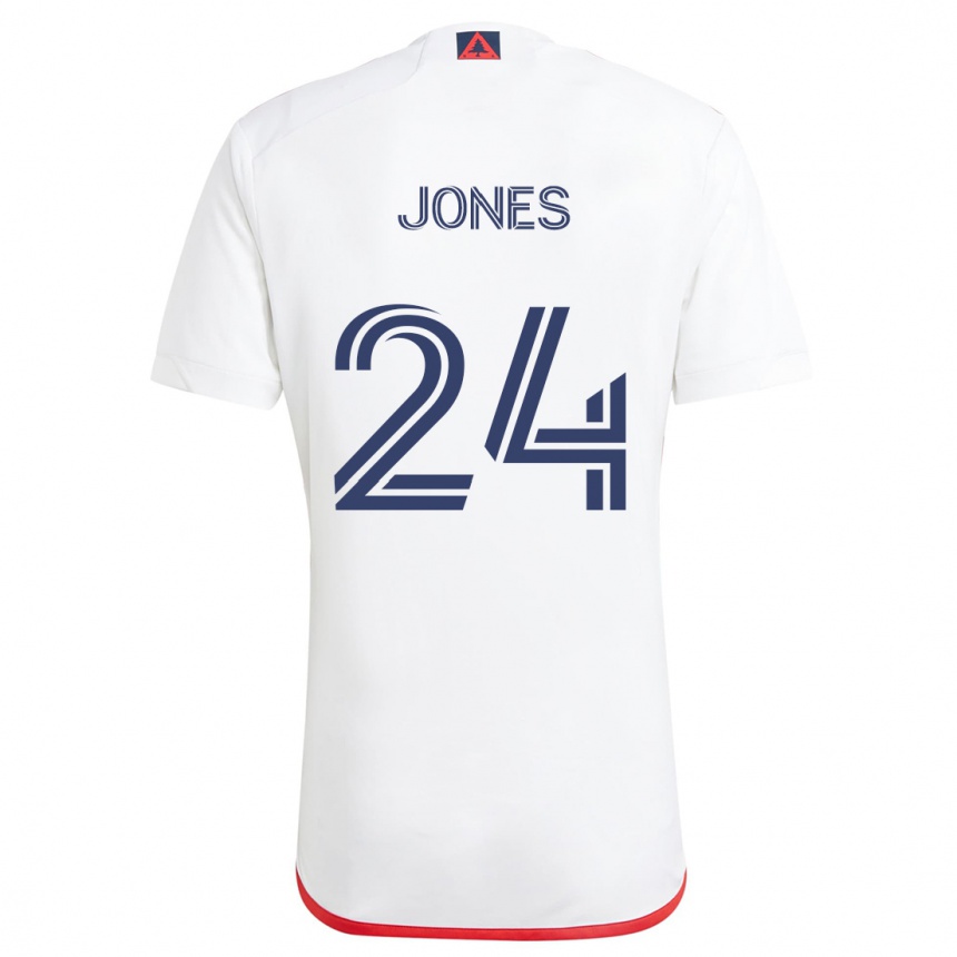 Niño Fútbol Camiseta Dejuan Jones #24 Blanco Rojo 2ª Equipación 2024/25 Argentina