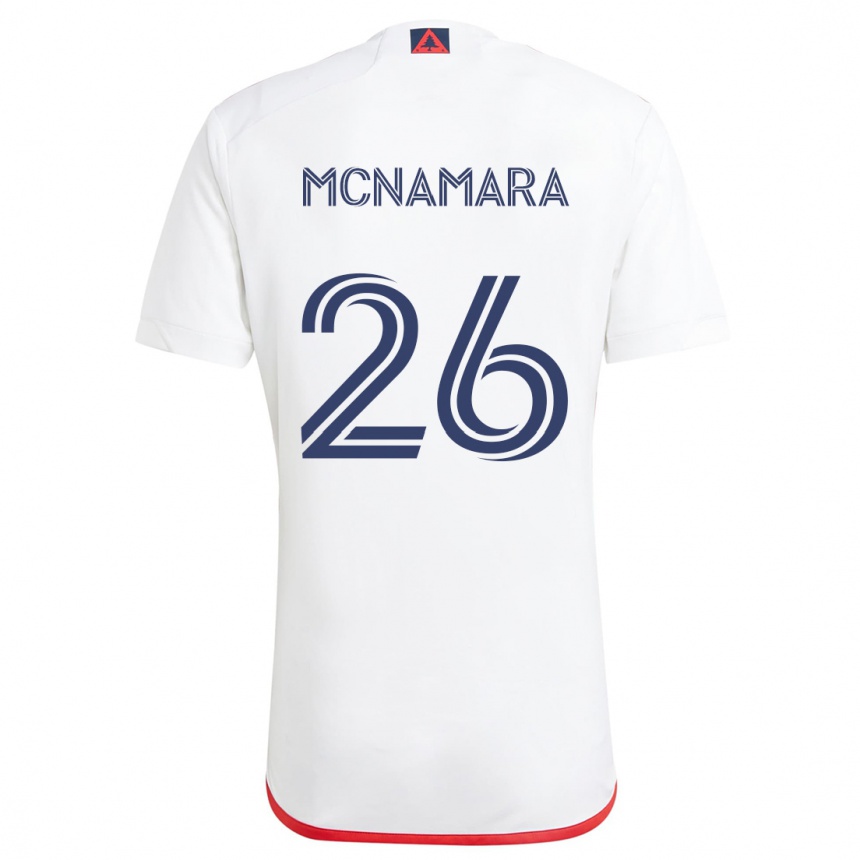 Niño Fútbol Camiseta Tommy Mcnamara #26 Blanco Rojo 2ª Equipación 2024/25 Argentina