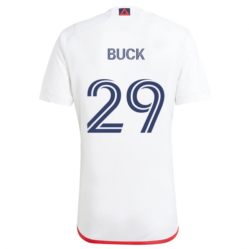 Niño Fútbol Camiseta Noel Buck #29 Blanco Rojo 2ª Equipación 2024/25 Argentina