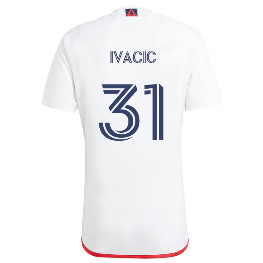 Niño Fútbol Camiseta Aljaz Ivacic #31 Blanco Rojo 2ª Equipación 2024/25 Argentina