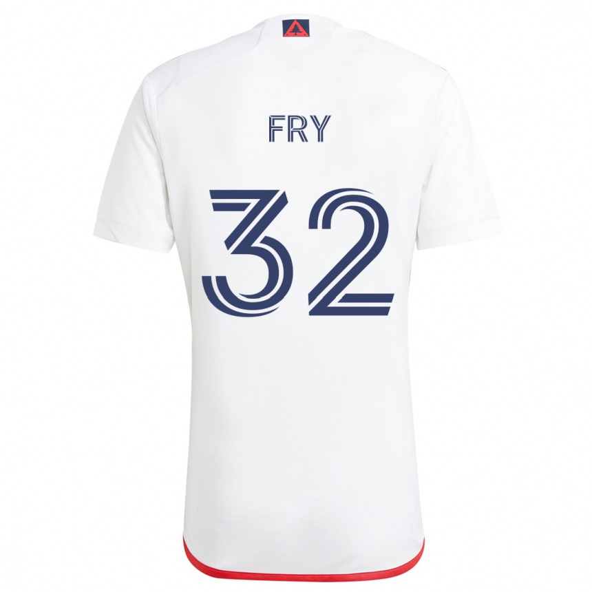 Niño Fútbol Camiseta Malcolm Fry #32 Blanco Rojo 2ª Equipación 2024/25 Argentina