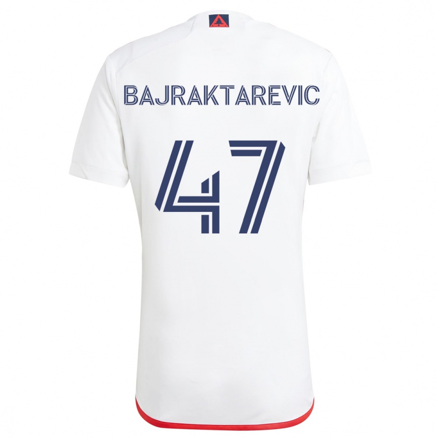 Niño Fútbol Camiseta Esmir Bajraktarevic #47 Blanco Rojo 2ª Equipación 2024/25 Argentina