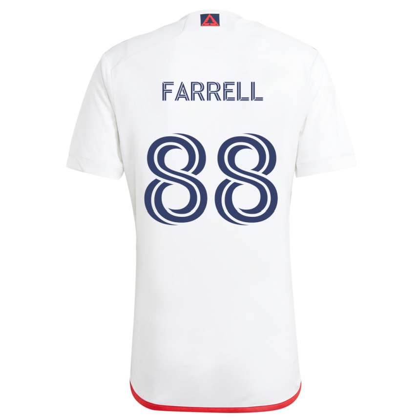 Niño Fútbol Camiseta Andrew Farrell #88 Blanco Rojo 2ª Equipación 2024/25 Argentina