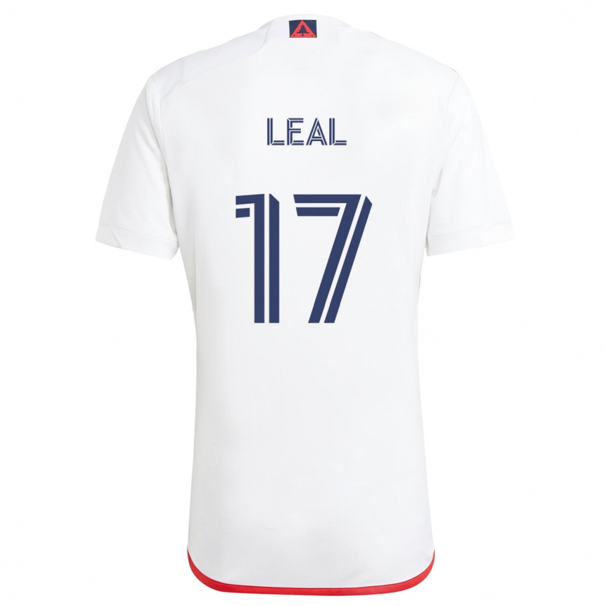 Niño Fútbol Camiseta Patrick Leal #17 Blanco Rojo 2ª Equipación 2024/25 Argentina