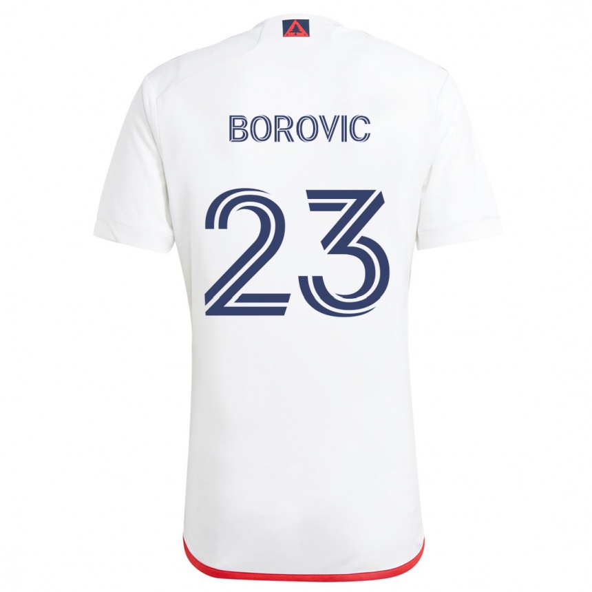 Niño Fútbol Camiseta Luka Borovic #23 Blanco Rojo 2ª Equipación 2024/25 Argentina