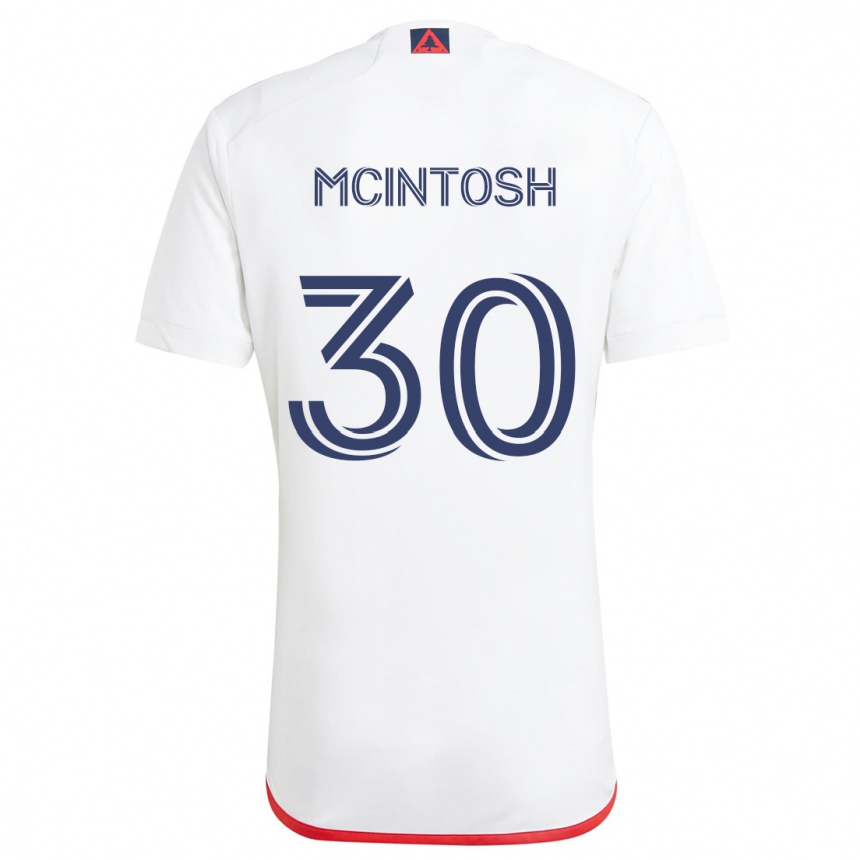 Niño Fútbol Camiseta Damario Mcintosh #30 Blanco Rojo 2ª Equipación 2024/25 Argentina