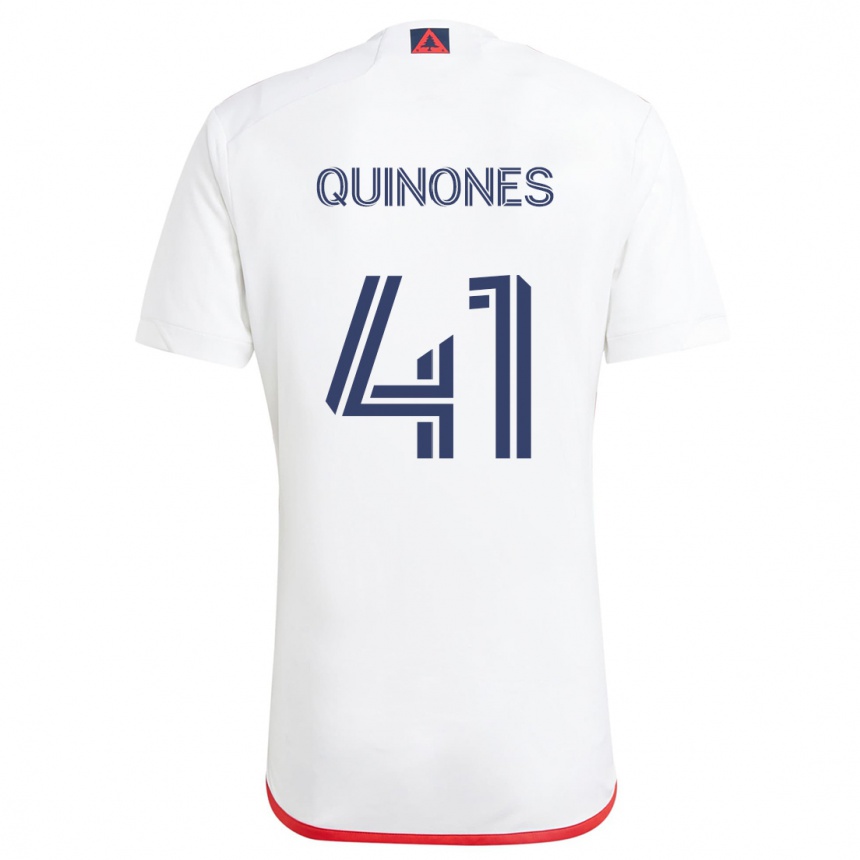 Niño Fútbol Camiseta Colby Quiñónes #41 Blanco Rojo 2ª Equipación 2024/25 Argentina