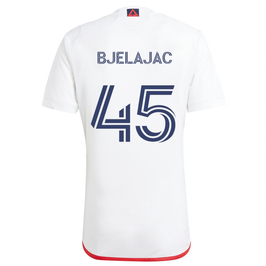 Niño Fútbol Camiseta Andrej Bjelajac #45 Blanco Rojo 2ª Equipación 2024/25 Argentina