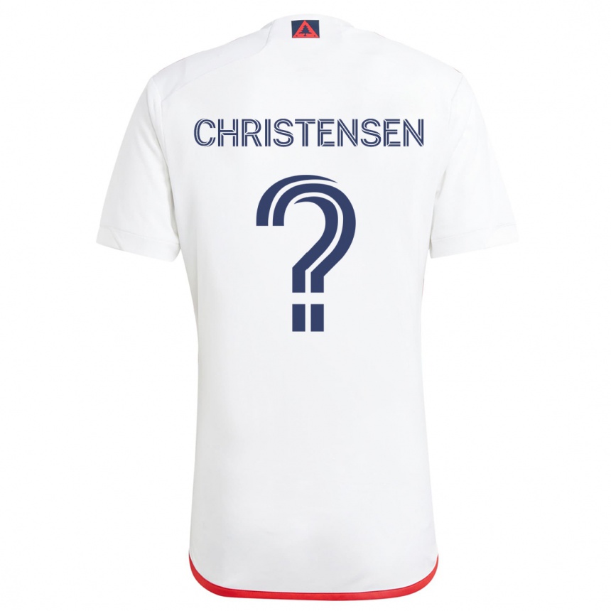 Niño Fútbol Camiseta Kevin Christensen #0 Blanco Rojo 2ª Equipación 2024/25 Argentina