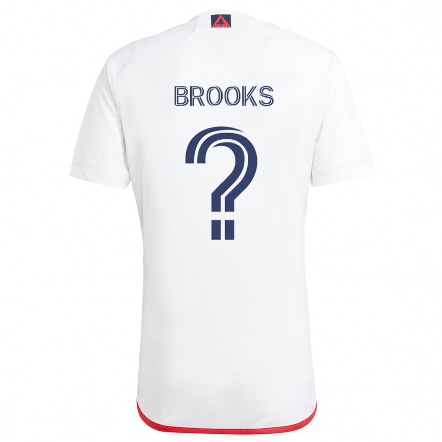 Niño Fútbol Camiseta Brian Brooks #0 Blanco Rojo 2ª Equipación 2024/25 Argentina