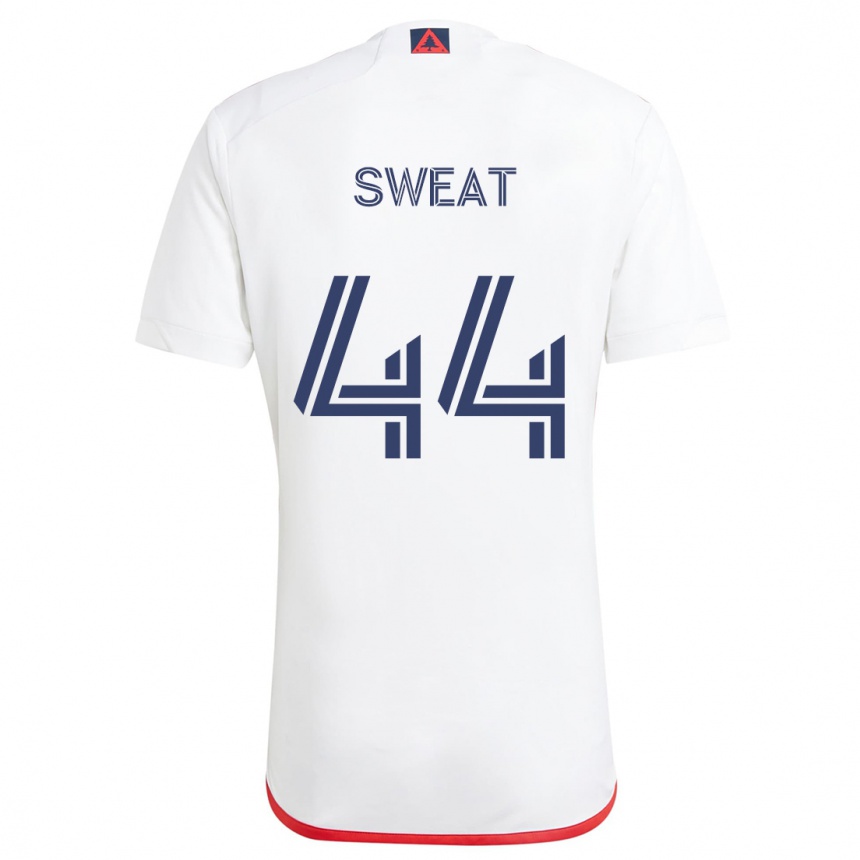 Niño Fútbol Camiseta Ben Sweat #44 Blanco Rojo 2ª Equipación 2024/25 Argentina