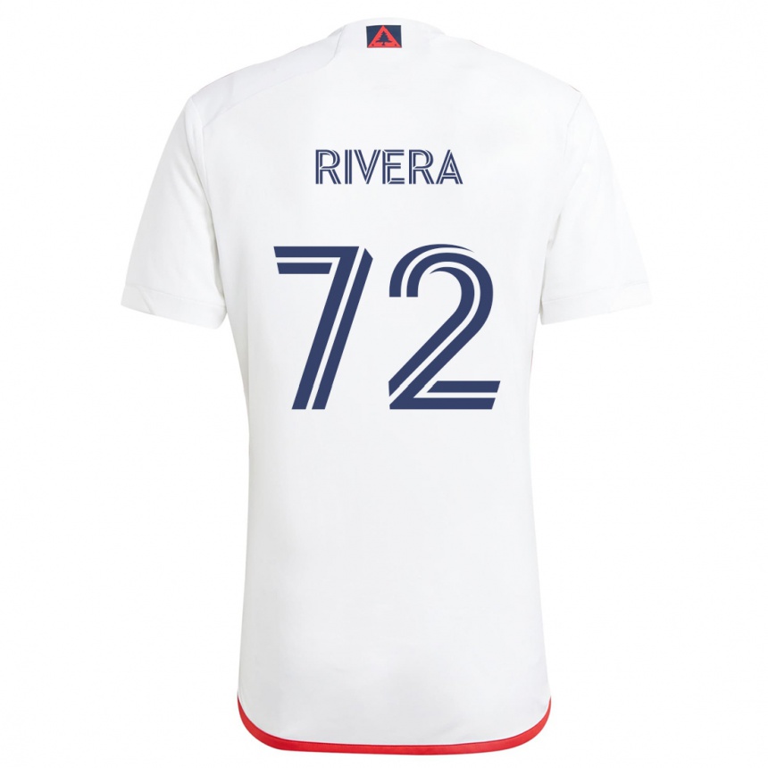 Niño Fútbol Camiseta Damián Rivera #72 Blanco Rojo 2ª Equipación 2024/25 Argentina