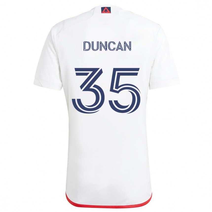 Niño Fútbol Camiseta Nakye Greenidge-Duncan #35 Blanco Rojo 2ª Equipación 2024/25 Argentina