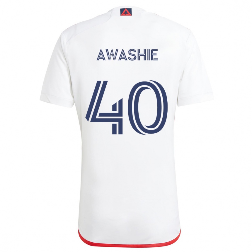 Niño Fútbol Camiseta Ben Awashie #40 Blanco Rojo 2ª Equipación 2024/25 Argentina