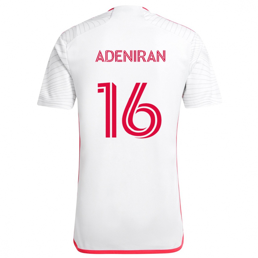 Niño Fútbol Camiseta Samuel Adeniran #16 Blanco Rojo 2ª Equipación 2024/25 Argentina