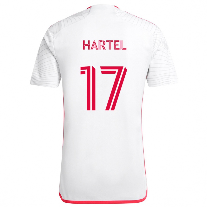 Niño Fútbol Camiseta Marcel Hartel #17 Blanco Rojo 2ª Equipación 2024/25 Argentina