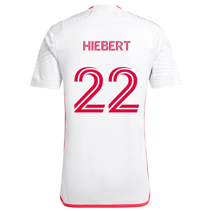 Niño Fútbol Camiseta Kyle Hiebert #22 Blanco Rojo 2ª Equipación 2024/25 Argentina