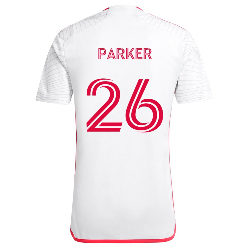 Niño Fútbol Camiseta Tim Parker #26 Blanco Rojo 2ª Equipación 2024/25 Argentina