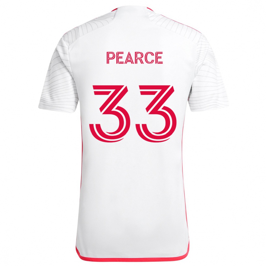 Niño Fútbol Camiseta Tyson Pearce #33 Blanco Rojo 2ª Equipación 2024/25 Argentina