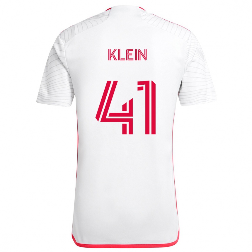 Niño Fútbol Camiseta Johnny Klein #41 Blanco Rojo 2ª Equipación 2024/25 Argentina