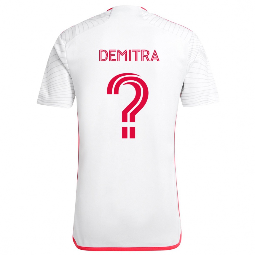 Niño Fútbol Camiseta Lucas Demitra #0 Blanco Rojo 2ª Equipación 2024/25 Argentina