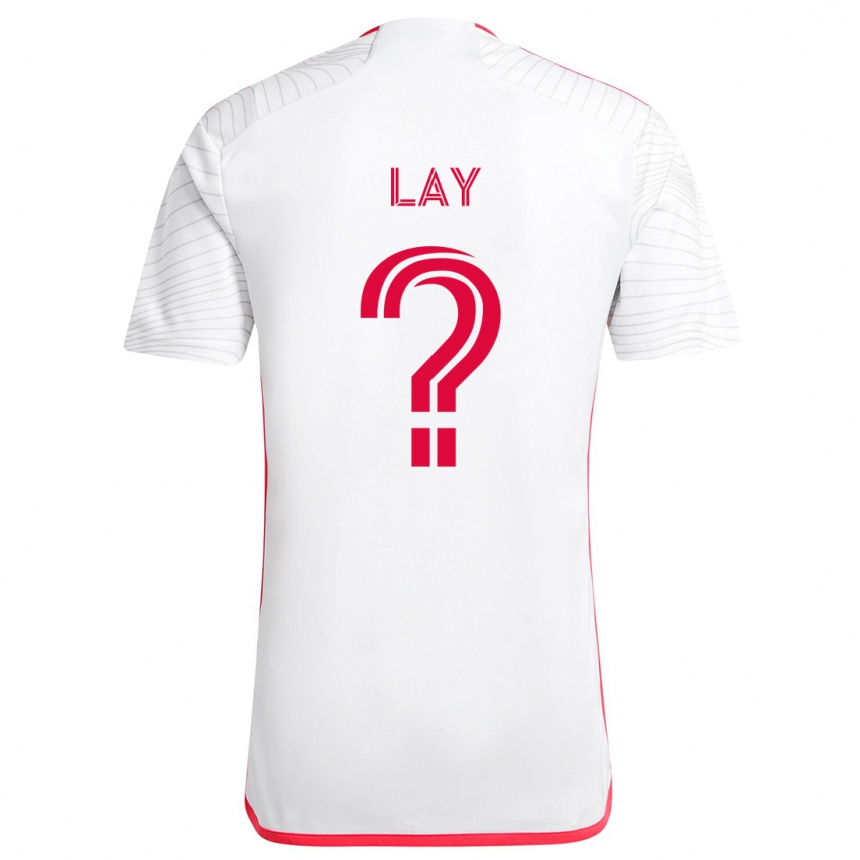 Niño Fútbol Camiseta Mikey Lay #0 Blanco Rojo 2ª Equipación 2024/25 Argentina