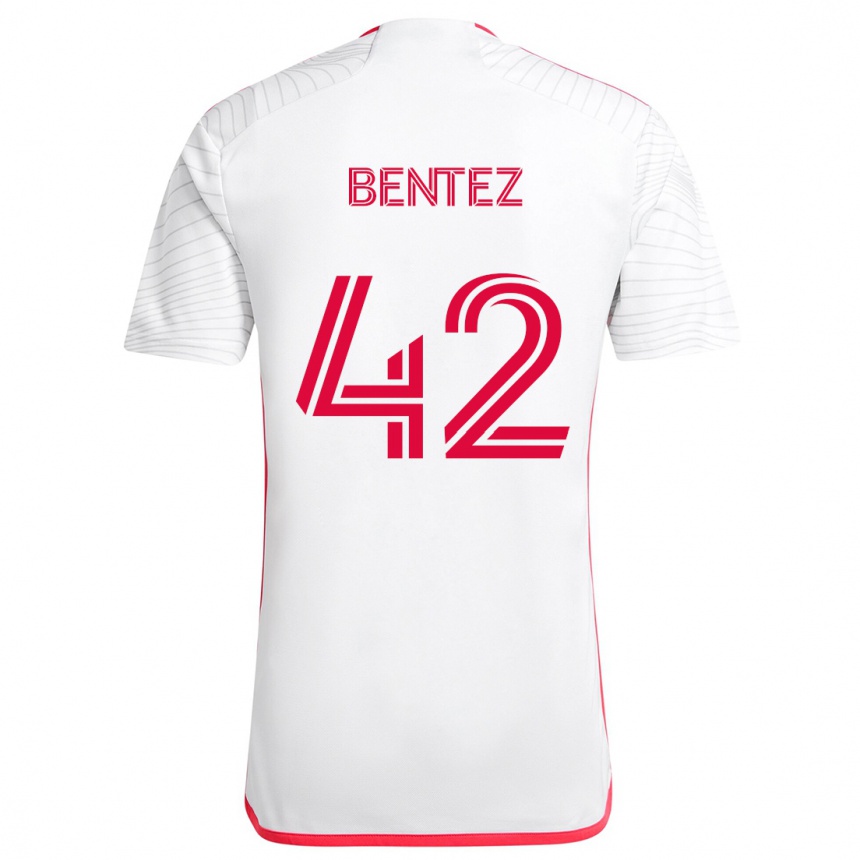 Niño Fútbol Camiseta Óscar Benítez #42 Blanco Rojo 2ª Equipación 2024/25 Argentina