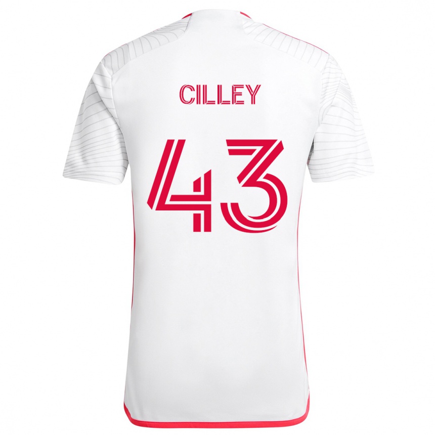 Niño Fútbol Camiseta Cam Cilley #43 Blanco Rojo 2ª Equipación 2024/25 Argentina