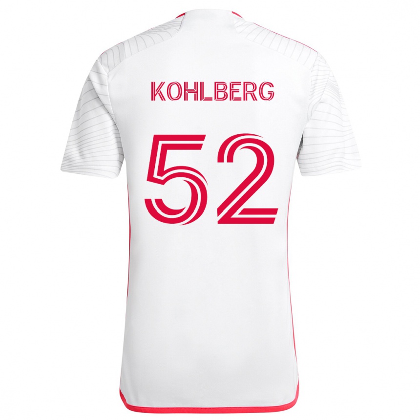 Niño Fútbol Camiseta Andrew Kohlberg #52 Blanco Rojo 2ª Equipación 2024/25 Argentina