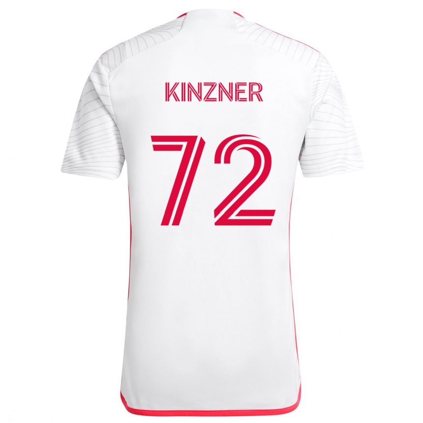 Niño Fútbol Camiseta Eric Kinzner #72 Blanco Rojo 2ª Equipación 2024/25 Argentina