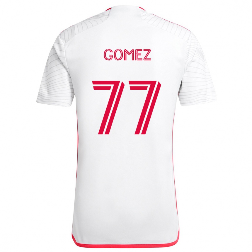 Niño Fútbol Camiseta Sam Gomez #77 Blanco Rojo 2ª Equipación 2024/25 Argentina